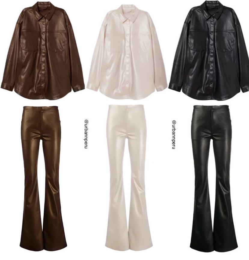 SET LEATHER JACKET + FLARE LEATHER PANT